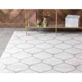 unique loom rounded trellis frieze trf003ivr ivory rug