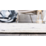 unique loom rounded trellis frieze trf003ivr ivory rug