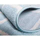 unique loom rounded trellis frieze trf003lbl light blue rug