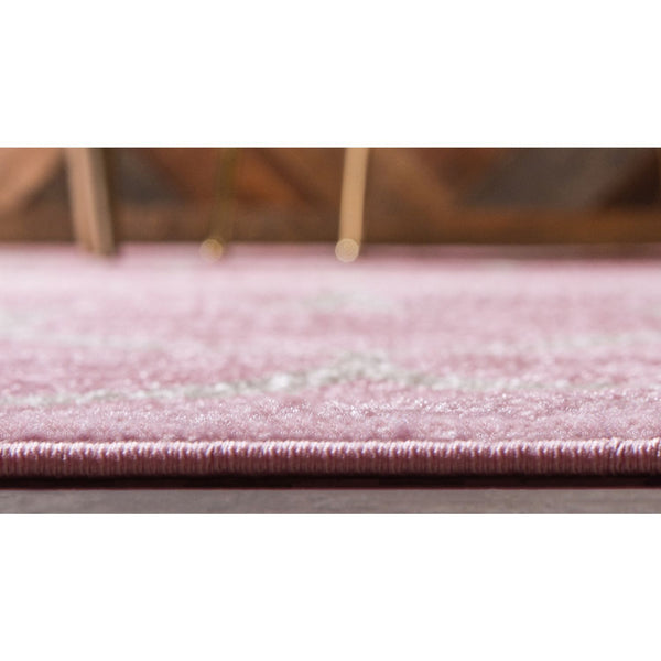 unique loom rounded trellis frieze trf003pin pink rug