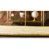 unique loom rounded trellis frieze trf003yel yellow rug