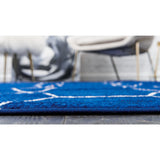 unique loom geometric trellis frieze trf002nvb navy blue rug