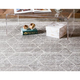 unique loom geometric trellis frieze trf002lgr light gray rug