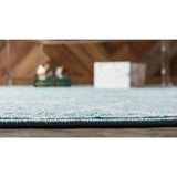 unique loom geometric trellis frieze trf002lbl light blue rug