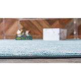 unique loom geometric trellis frieze trf002lbl light blue rug