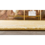 unique loom geometric trellis frieze trf002yel yellow rug