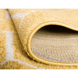 unique loom geometric trellis frieze trf002yel yellow rug