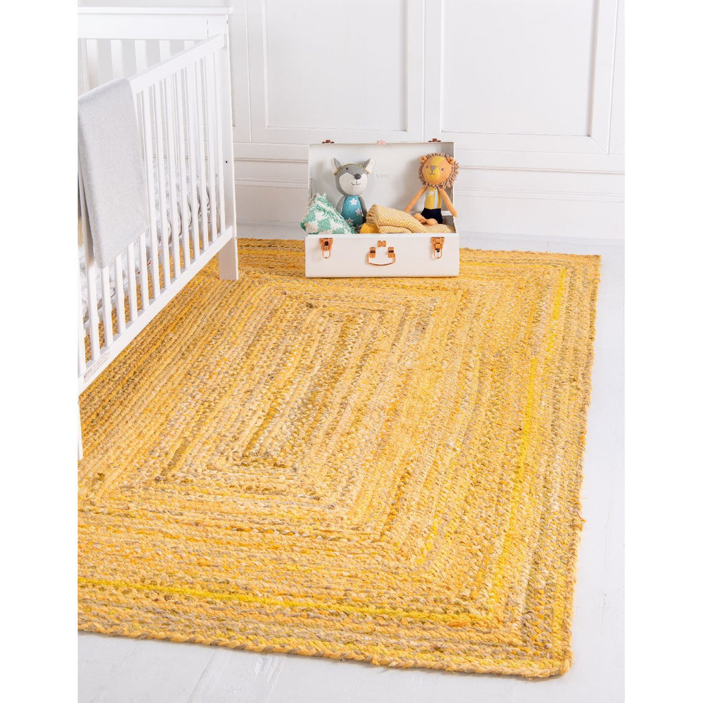 unique loom braided chindi bch001yel yellow rug