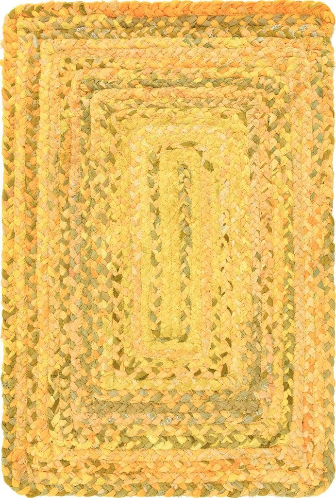 unique loom braided chindi bch001yel yellow rug