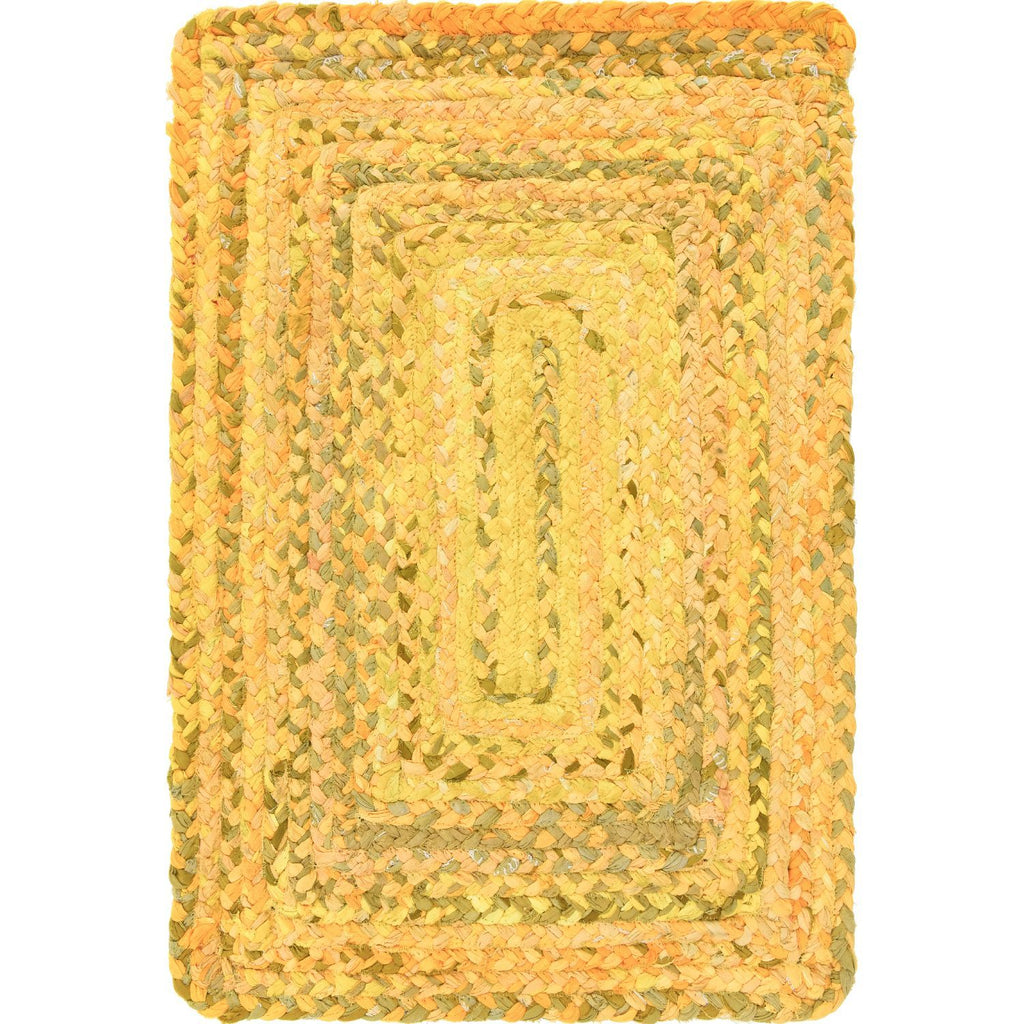 unique loom braided chindi bch001yel yellow rug