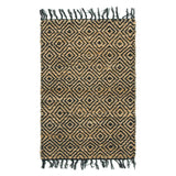 Unique Loom Assam Braided Jute BJT001NBL Natural/Black Rug