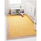 unique loom goa braided jute bjt002yel yellow rug