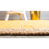 unique loom goa braided jute bjt002yel yellow rug
