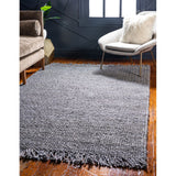 unique loom chunky jute chj001gry gray rug