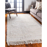 unique loom chunky jute chj001ivr ivory rug
