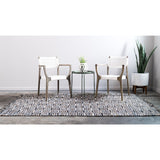 unique loom checkered chindi jute cjt001blu blue rug
