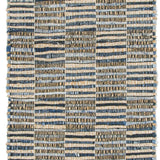 unique loom checkered chindi jute cjt001blu blue rug