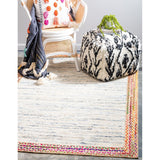 unique loom striped chindi jute cjt002ivr ivory rug