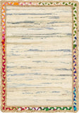 Unique Loom Striped Chindi Jute CJT002IVR Ivory Rug