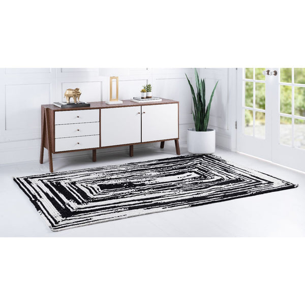 unique loom braided chindi bch003blk black white rug