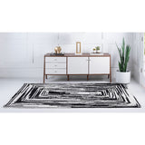 unique loom braided chindi bch003blk black white rug