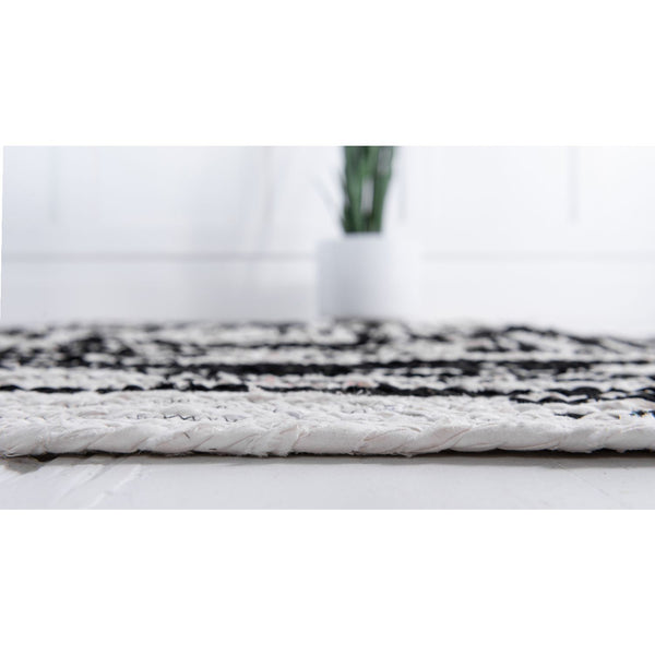 unique loom braided chindi bch003blk black white rug