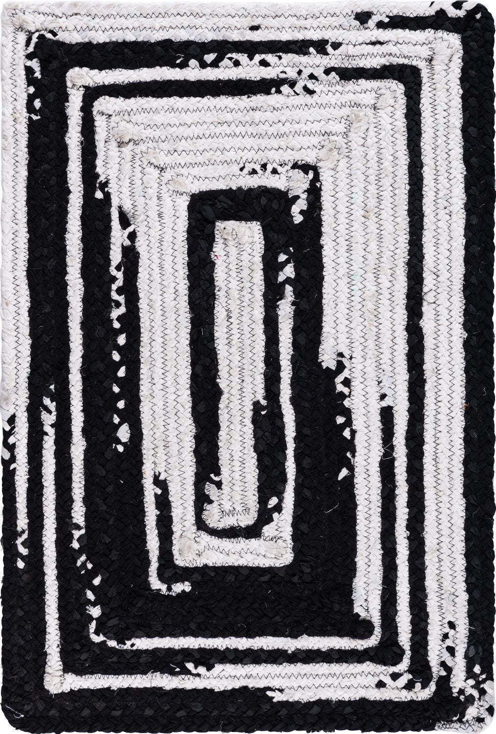 unique loom braided chindi bch003blk black white rug