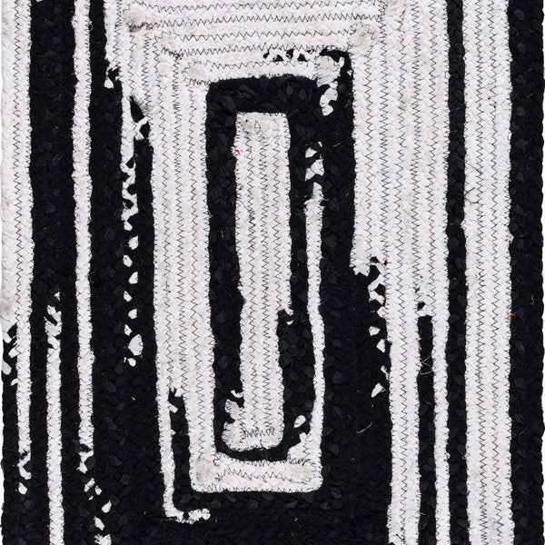 Unique Loom Braided Chindi BCH003BLK Black/White Rug