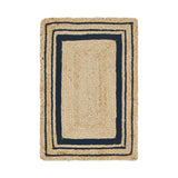 Unique Loom Gujarat Braided Jute BJT008NNB Natural/Navy Blue Rug