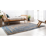 unique loom braided chindi bch004bun blue natural rug