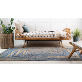 unique loom braided chindi bch004bun blue natural rug