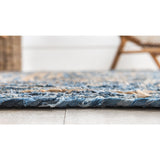 unique loom braided chindi bch004bun blue natural rug