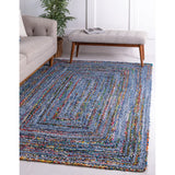 unique loom braided chindi bch004bum blue multi rug