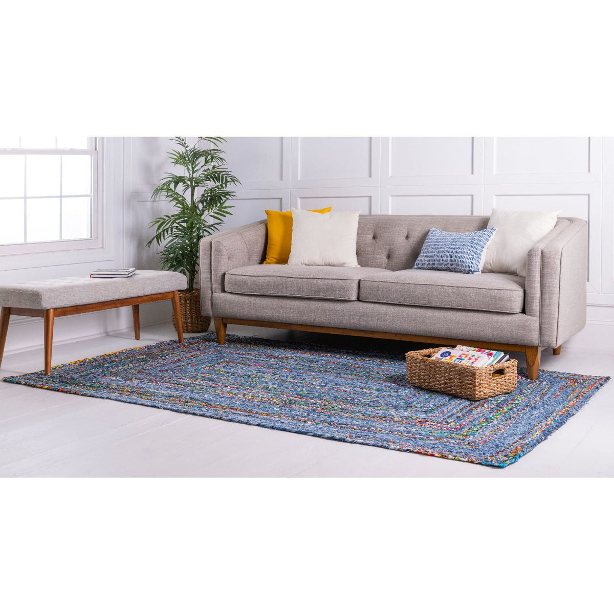 unique loom braided chindi bch004bum blue multi rug