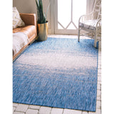 unique loom outdoor ombre omd016blu blue rug
