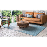 unique loom outdoor ombre omd016aqb aqua blue rug