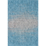 Unique Loom Outdoor Ombre OMD016AQB Aqua Blue Rug