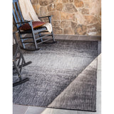 unique loom outdoor ombre omd016gry gray rug
