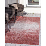 unique loom outdoor ombre omd016rst rust red rug