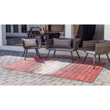 unique loom outdoor ombre omd016rst rust red rug