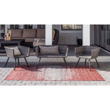 unique loom outdoor ombre omd016rst rust red rug