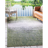 unique loom outdoor ombre omd016grn green rug