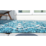 unique loom outdoor tribal trellis otr009tll teal gray rug