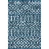 Unique Loom Outdoor Tribal Trellis OTR009TLL Teal/Gray Rug