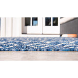 unique loom outdoor tribal trellis otr009blu blue ivory rug