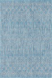 Unique Loom Outdoor Tribal Trellis OTR009AQB Aqua Blue/Ivory Rug