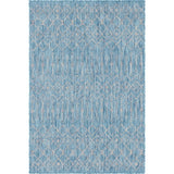 Unique Loom Outdoor Tribal Trellis OTR009AQB Aqua Blue/Ivory Rug