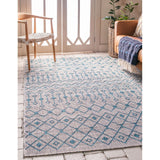 unique loom outdoor tribal trellis otr009gry gray teal rug