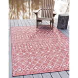 unique loom outdoor tribal trellis otr009rst rust red gray rug
