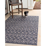 unique loom outdoor tribal trellis otr009cha charcoal gray beige rug